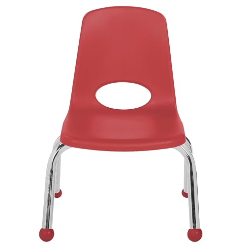 FDP 10" School Stack Chair with Ball Glides, Red, 11553-RD