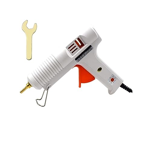 LIBODD Hot Glue Gun 150W Hot Melt Glue Gun Smart Adjustable Temperature Copper Nozzle Heater Muzzle Diameter 11mm Craft Repair Tool for DIY Arts, Crafts and Quick Repairs(White)