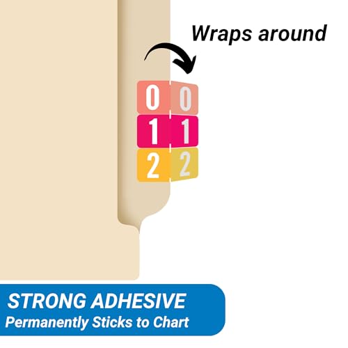 Doctor Stuff - File Folder Labels, Complete Set of Numbers 0-9, Tab Products 1277 Match - 1277 Series Chart Stickers, 1/2" x 1", 1 Each of 10 Rolls, 500/Roll