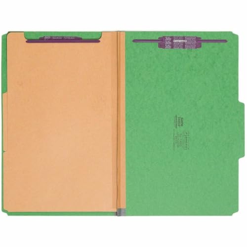 Smead Classification Folders, 2 Divider, Legal, 10/BX, Green