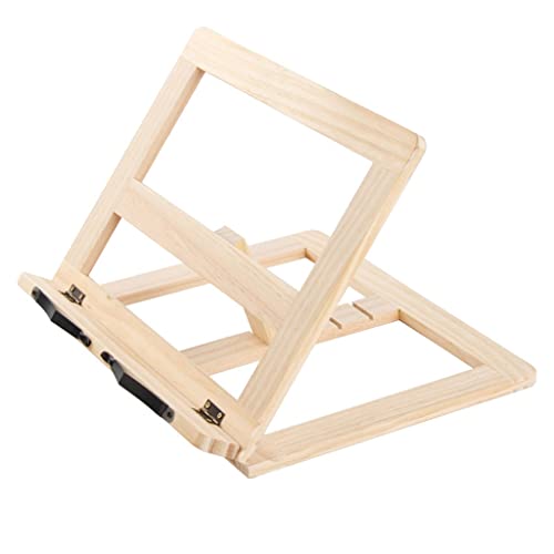 PJNKMWH Foldable Book Stand Wood Angle Adjustable Library Stationery Bookshelf Tablet PC Support