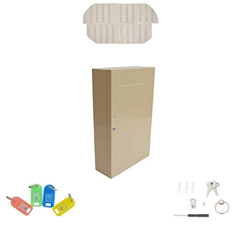 HayWHNKN Key Lock Cabinet Adjustable Key Cabinet Lock Box with Key Hang Beige 240 Position
