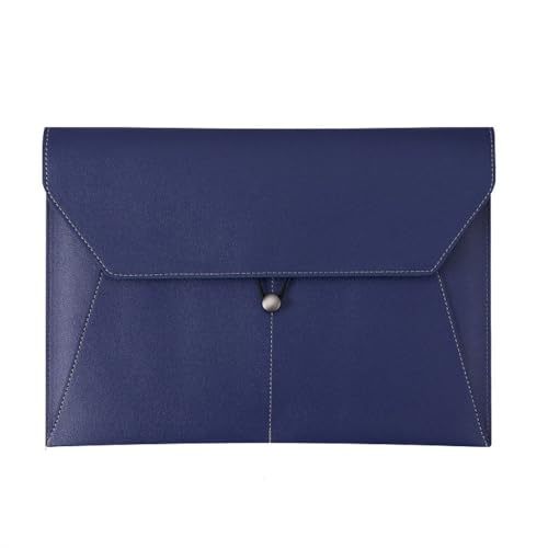 PU leather document pouch, Document Pouch PU Leather A4 File Folder Organizer 33x23.5cm Multicolor Pack of 3(Blue)