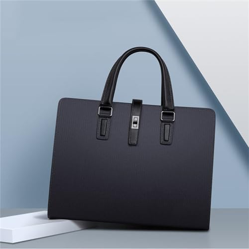 YRJFUT Briefcase Men's Business Large Capacity Leather Handbag Shoulder Bag Crossbody