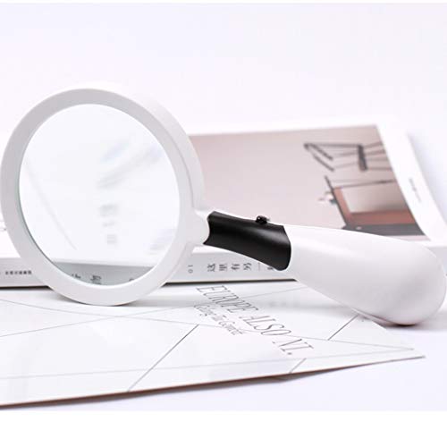EUQKKWLOY Hand-held Magnifier,with LED Lights, Magnifier for Hobbies Elderly Reading, Macular Degeneration