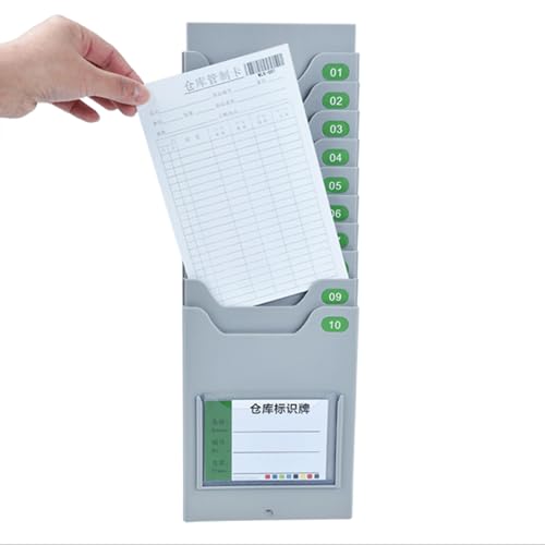 RENLXFI High Capacity Attendance Card Holder, Out Time Card Rack - Holds Up to 13cm Cards for School Workshop Warehouse Small Businesses(50 Pocket)