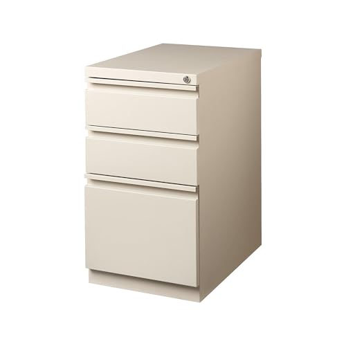 Staples Mobile Pedestal File Cabinet with Wheels, 3-Drawer, Putty
