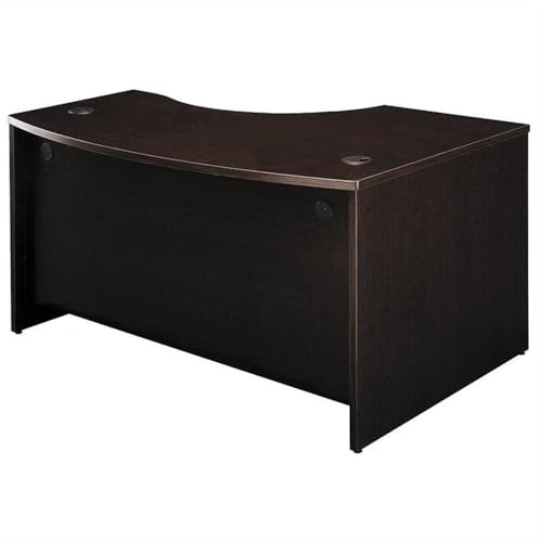 Scranton & Co 60 x 43 in LH L-Bow Computer Desk, Mocha Cherry Finish, Durable Laminate Work Surface, Scratch-Resistant, Wire Management Grommets, Commercial Quality, Ideal for Office Workstations