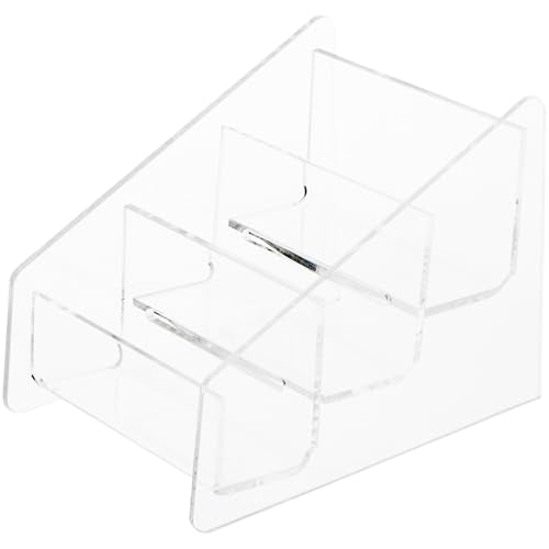 Plymor Clear Acrylic 3-Pocket Business Card Holder & Display (Horizontal), 4" H x 4" W x 5.25" D (6 Pack)