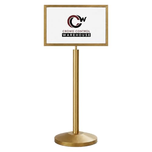 CCW 14 X 22 Inch Horizontal Pedestal Floor Sign Frame, Satin Brass