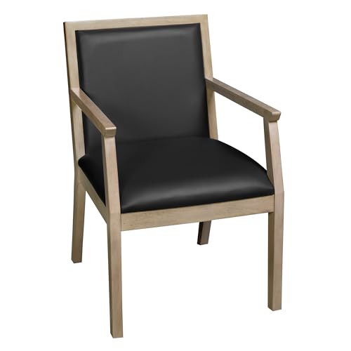 Romig Regent WallGuard Guest & Reception Waiting Room Wood Side Chair - Noble Oak/Black Vinyl