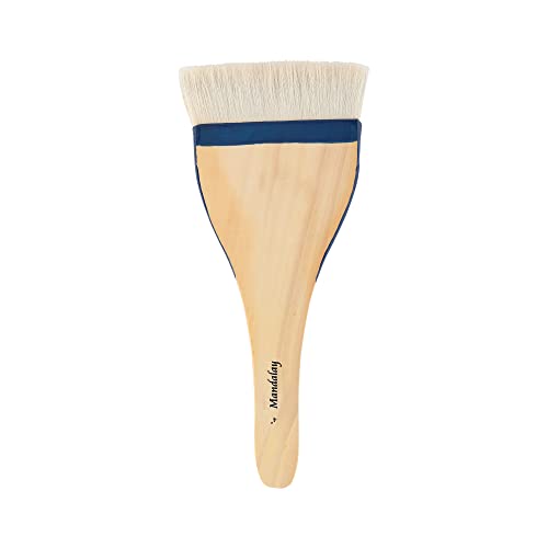 Creative Mark Mandalay Professional Goat Hair Hake Brush 12 Pack - 4" Wide Paint Brushes with Paddle Handle for Professional Artists - Soft Natural Bristles Ideal for Sumi-e and Color Washes