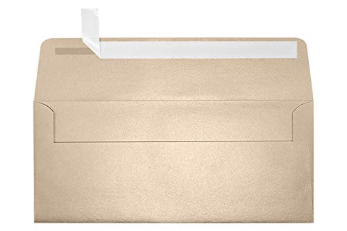 LUXPaper #10 Business Envelopes | Peel & Press | 4 1/8" x 9 1/2" | Taupe Metallic | 81lb. Text | 500 Qty
