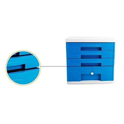 EliteBloom Desktop File Cabinet, 4-Layers Data Office Storage Drawer Confidentiality Office Desktop Drawer Organizer, Blue,