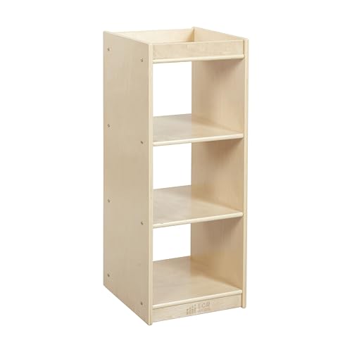 ECR4Kids 3-Cube Double-Sided Vertical Storage Organizer, Classroom Furniture, Natural