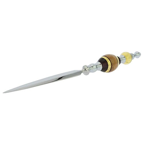 GlassOfVenice Murano Glass Letter Opener - Gold Purple Stripes