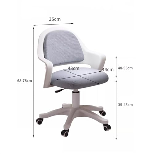 hezhuhe2258 Office Chair Small Office Chair Lift Computer Comfortable Home Backrest Study Bedroom Desk Adjustable(Gris)