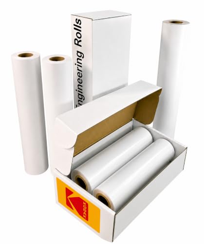 KODAK Wide Format Paper 30 x 500 FT 20# Treated Engineering Bond, 3" Core, 2 Rolls/Ctn