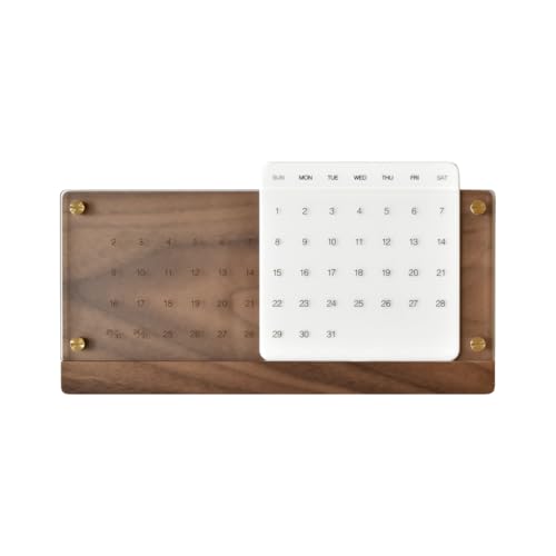 Hacoa Desk Calendar Eternal,Desk Perpetual Calendar (Walnut)
