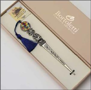 Bortoletti Venetian Murrina Letter Opener – Handcrafted in Italy Millefiori Glass Paper Knife – 7" Vintage Antique Executive Desk Accessory Gift BOTAG03