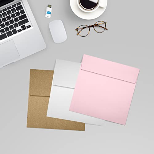 LUXPaper Square Invitation Envelopes | Peel & Press | 5 1/4" x 5 1/4" | Candy Pink | 80lb. Text | 1,000 Qty