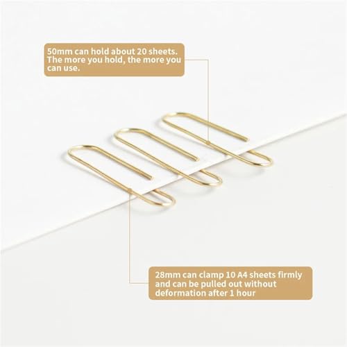 Paper Clips 500pcs Gold Metal Paper Clips, Electroplated Bookmark Office Ticket Holder