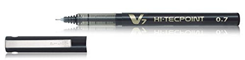 Pilot BX-V7-B Hi-Tecpoint Rollerball Pen, 0.7 mm Tip - Black, Box of 12