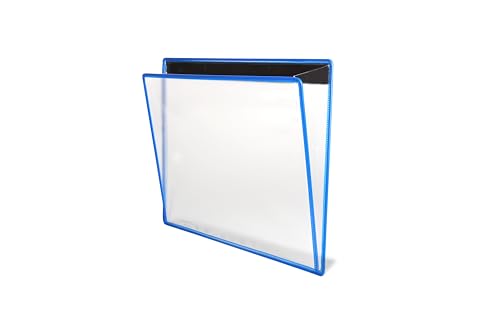 Djois Made by Tarifold 340081 Magnetic Document Holder, Document Holder, A4 Expandable, Magnetic Backing, Blue Frame, Pack of 5