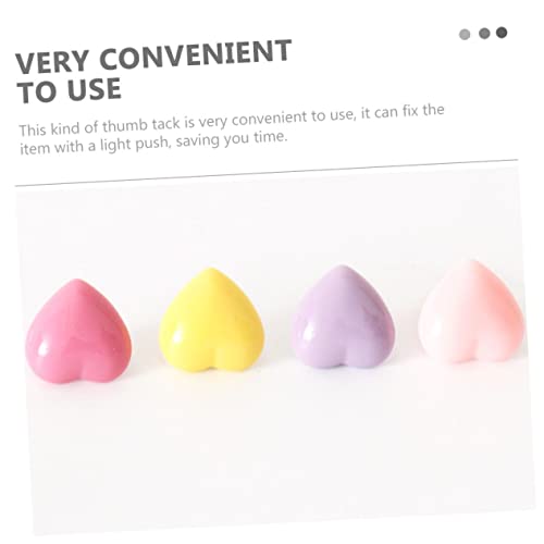 Color Poster 32 Pcs Colored Love Pins Tacks Decorative Pushpins Portable Push Pin Bulletin Board Decorations Cute Thumbtacks Thumb Tacks Maps Push Office Accessories Heart Metal (Random Colorx