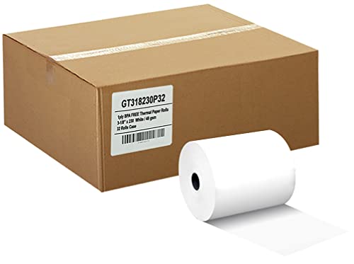 (32) GORILLA SUPPLY Thermal Paper Receipt Roll Clover Station Solo Duo TM-T88 T20 T90 Bixolon SRP-350 370, POS/Cash Register Paper, BPA Free, 3.125 x 230 ft, 32 Rolls