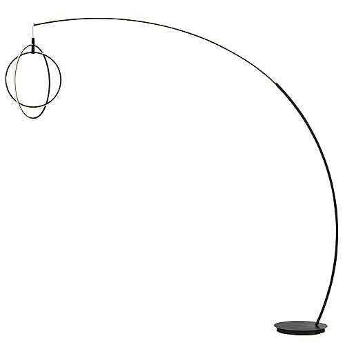 Lite Source Monita 83" Matte Black LED Modern Orb Arc Floor Lamp
