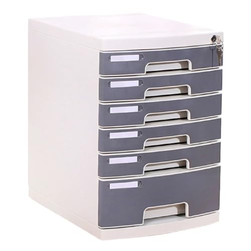 GUODDM 4~7-Tier Desktop File Box - Lockable A4 Plastic Storage Drawer Cabinet, Office File Organizer, Desk Organizer For Files, Supplies Stationery(6-layers)