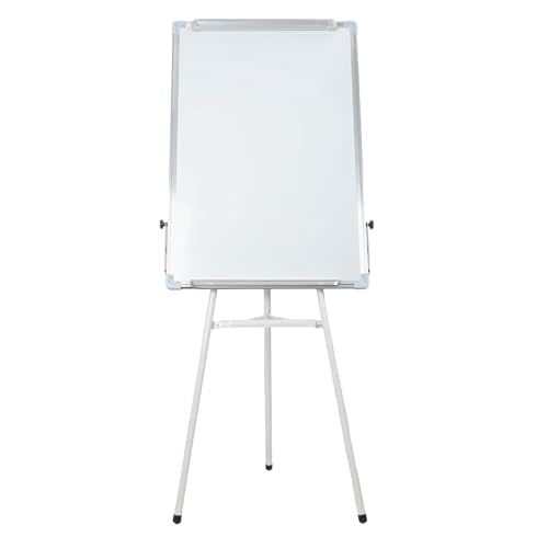Tripod Writing Board with Paper Clamp & Pen Storage Rack, Adjustable Height Magnetic Whiteboard, Non-Slip Rubber Feet, Foldable Design for Office, School & Home Use