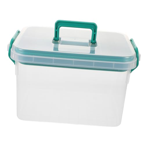 gklwVSlwv Storage Bins，Plastic Bins ，Capacity Transparent First Aid Box with Handles for Home and Emergency Use Multi Functional Medical