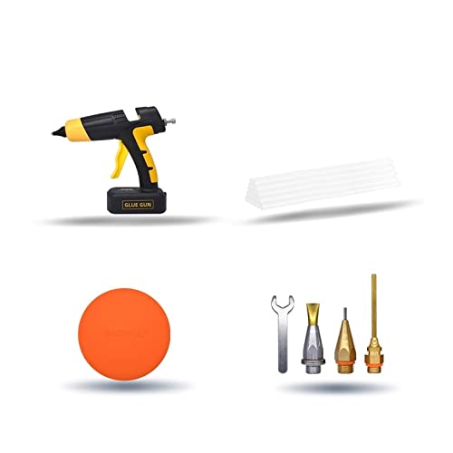 LIBODD Hot Glue Gun 100W Cordless Lithium Battery Hot Melt Glue Gun with Digital Display Replaceable Nozzle Use 11mm Glue Stick Wireless Tools for DIY Arts, Crafts and Quick Repairs(Set-2)