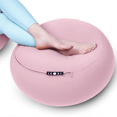 Moon Pod Lunar Lift Footrest for Bean Bag Chair - 20" x 8" Zero-Gravity Micro-Bead Stuffed for Stress, Relaxation & Comfort for Circulation (Pink)