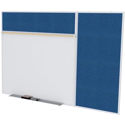 Ghent's Vinyl 4' x 10' Bulletin & Mag. Whiteboard B-Set in Navy