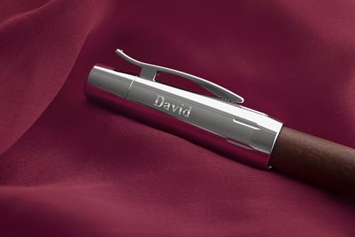 Faber-Castell e-motion Wood and Chrome Rollerball - Dark Brown