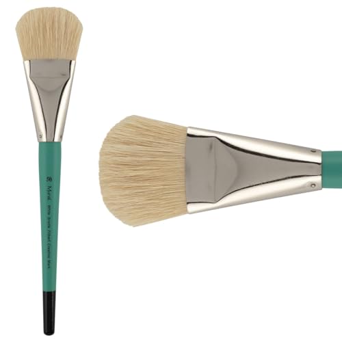 Creative Mark Art Supplies Large Mural Natural Hog Bristle Paint Brush - Filbert #50 - Artist Supplies for Acrylics, Watercolors, and Oils - Durable, Resilient, Seamless Ferrules