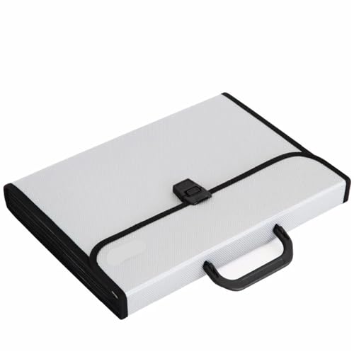 Folder for Documents 2pcs Solid Color A4 Document Expanding Wallet 12 Packet Durable Manage Files Organizer for Cards(Dark Gray)