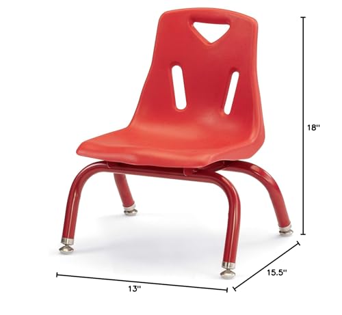 Berries Jonti-Craft 8118JC1008 Stacking Chair with Powder-Coated Legs, 8" Height, Red