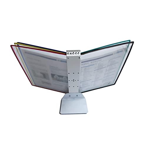 UMJIGF Desktop Document Holder A4 Reference Catalog Rack Catalog Display Rack, Desktop Reference System Small, 5 Panels, Holds 10 Sheets of A4 Paper, Factory Workshop Wall Hangi,Yellow