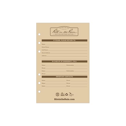 Rite In The Rain Weatherproof Complete Field Planner Kit, 4.625" x 7 " Tan Sheets, MultiCam Cover (No. 9255M)