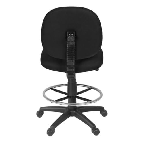 Romig Comfort Series Swivel Fabric Computer Task Chair with Drafting Kit - Black