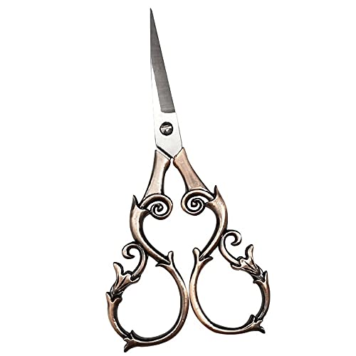 DSWMY Craft Scissors, Retro Style Craft Scissors Antique Stainless Steel Cutter for Embroidery Cross Stitch Sewing and Needlework