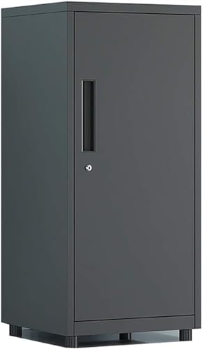 SoOSSN 1 Door Filing Cabinet, Metal Mobile File Cabinet for 3 Layers for Items, The Floor Height Can Be Adjusted Mutually (Color : Black, Size : 1)