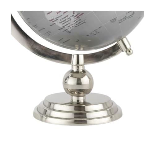 GLOBEDECOR Silver Aluminum World Globe 18 Inch