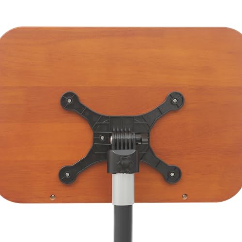Adjustable Book Stand Floor Stand, Tall Reading Stand with Stopper for Books and Tablets, Black and Wood Tone, 15.4"x10.4" (31.5-66.9in)