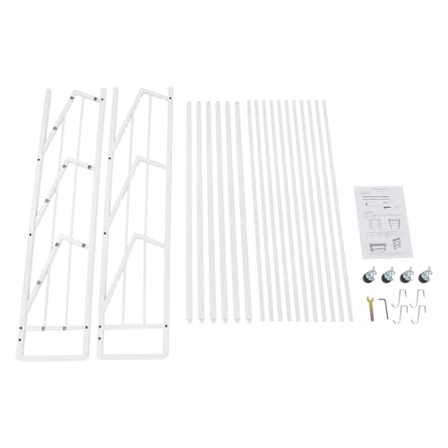LuYuLTONG 4 Tier Book Carts with Lockable Wheels, Rolling Book Cart, Bookshelf Storage Rack, Mobile Book Storage, Cart for Home Office Living Room Classroom, 35’’x10’’x44’’ (White)
