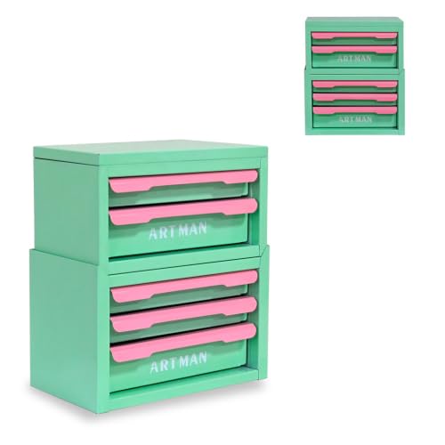 AMZXPLORE 2+3 Layers Stackable Desk Organizer, Steel Storage Box